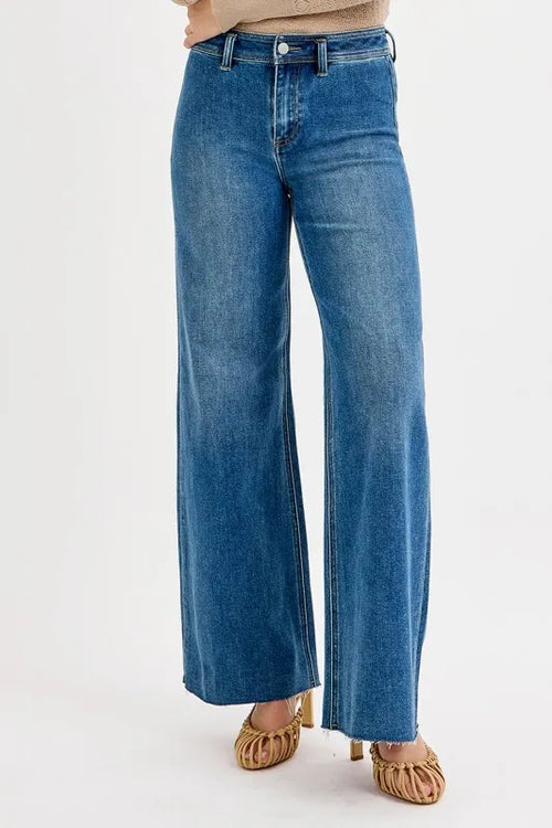 Hazel Blues® |  RISEN High-Waisted Wide Leg Jeans
