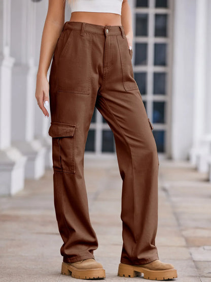 Hazel Blues® |  High-Waisted Cargo Jeans