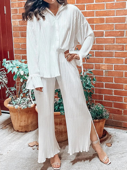 Hazel Blues® |  Button Up Long Sleeve Top and Pants Set