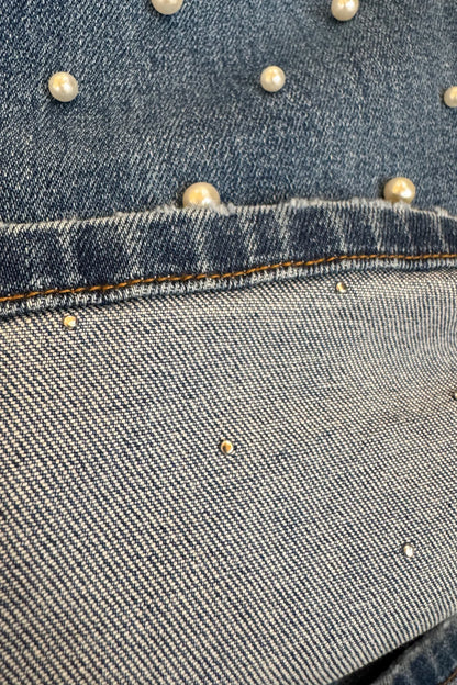 Hazel Blues® |  PREORDER: Denim & Pearls Crop Jeans