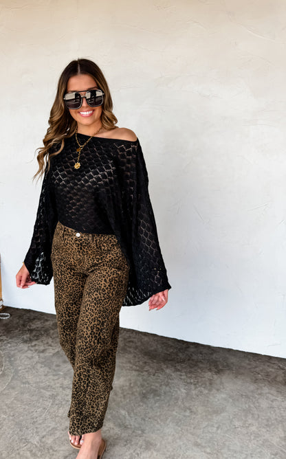 Hazel Blues® |  PREORDER- BEX CHEETAH BARREL JEANS