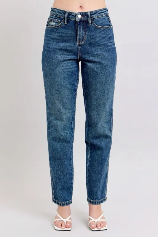 Hazel Blues® | Judy Blue High Waisted Rigid Magic Non-destroy Straight Leg Jeans