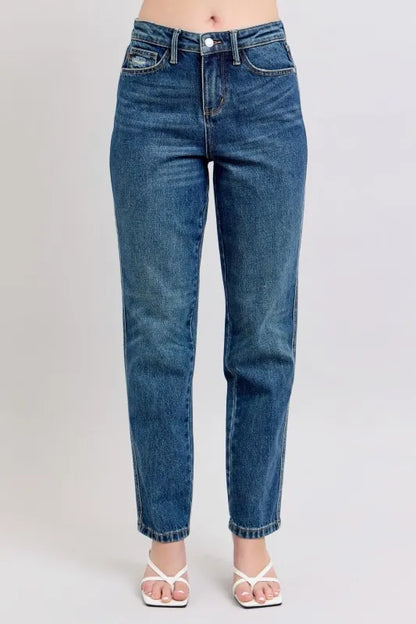 Hazel Blues® | Judy Blue High Waisted Rigid Magic Non-destroy Straight Leg Jeans