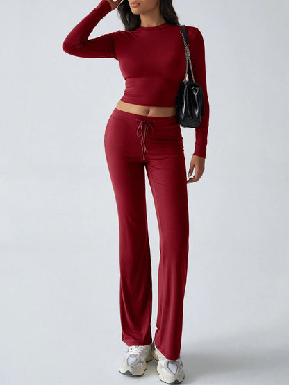 Hazel Blues® |  Round Neck Long Sleeve Top and Pants Set