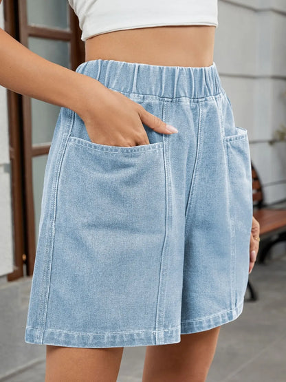 Hazel Blues® |  Elastic Waist Denim Shorts