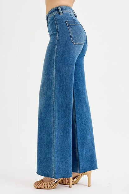 Hazel Blues® |  RISEN High-Waisted Wide Leg Jeans