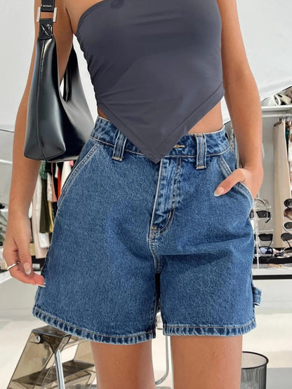 Hazel Blues® |  Washed High Rise Denim Shorts