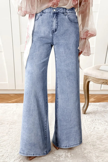 Hazel Blues® |  High-Waisted Wide Leg Flare Jeans