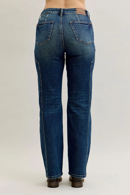 Hazel Blues® | Judy Blue Seam Detail Straight Leg Jeans