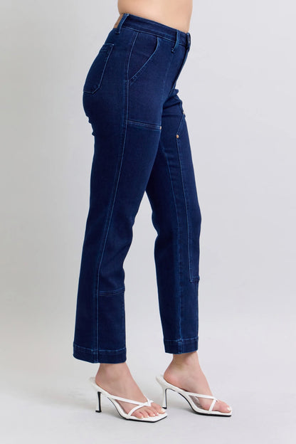 Hazel Blues® | Judy Blue Hw Work Wear Knee Patch Straight Jeans