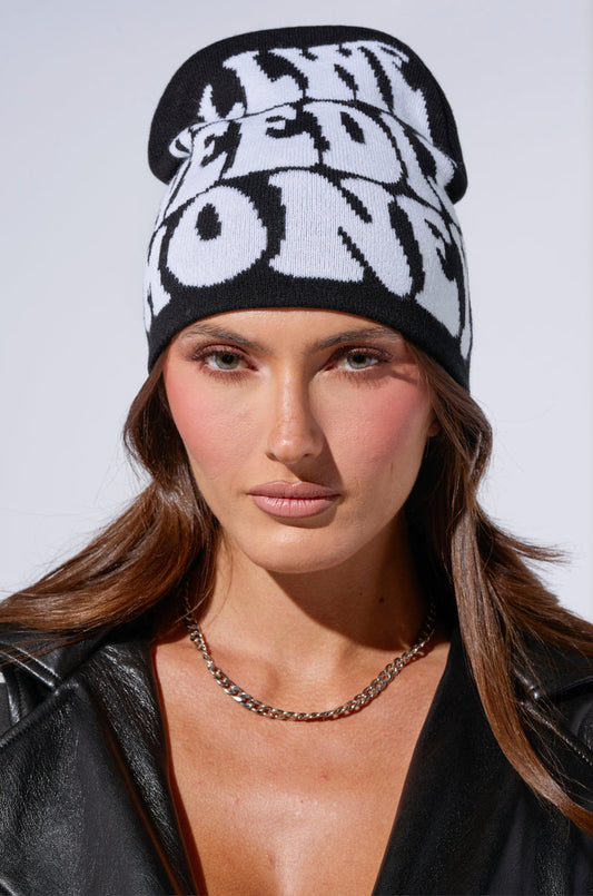 ALL WE NEED IS MONEY BLACK BEANIE