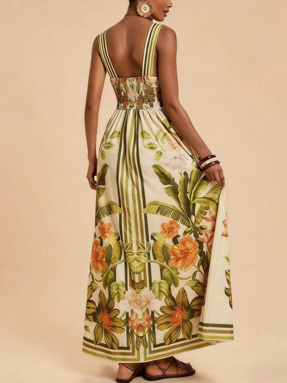 Hazel Blues® |  Tropical Print V-Neck Maxi Dress