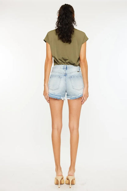 Hazel Blues® |  Kancan High Rise Raw Hem Denim Shorts