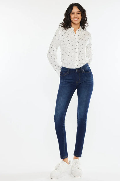 Hazel Blues® |  Kancan Mid Rise Super Skinny Jeans