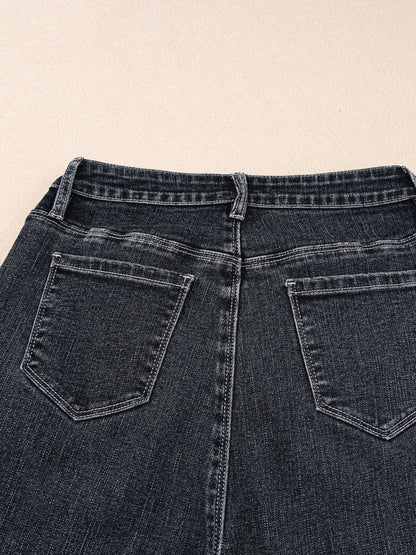Hazel Blues® |  Seam Detail Flared Bottom Ankle Length Jeans