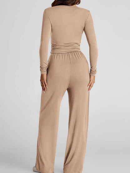 Hazel Blues® |  Round Neck Long Sleeve Top and Pants Set