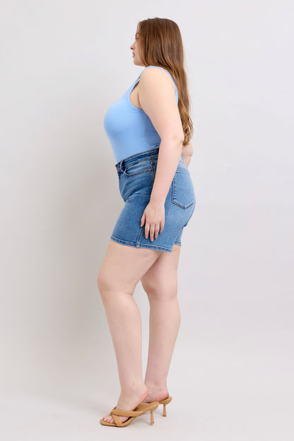 Hazel Blues® | Judy Blue 2 Button Denim Shorts with Pockets