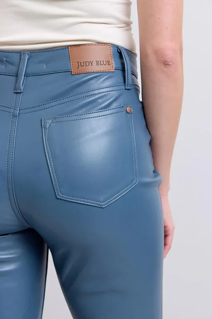 Hazel Blues® | Judy Blue High Waist Tummy Control Faux Leather Bootcut Pants