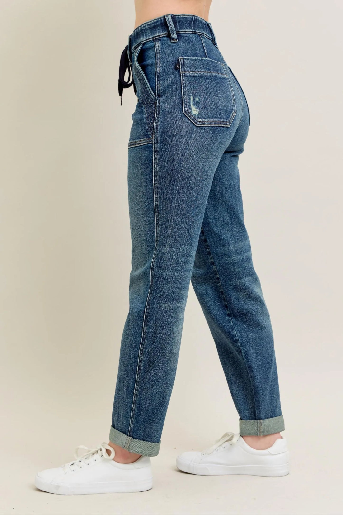Hazel Blues® | Judy Blue HW Vintage Wash Jeans w/ Drawstring