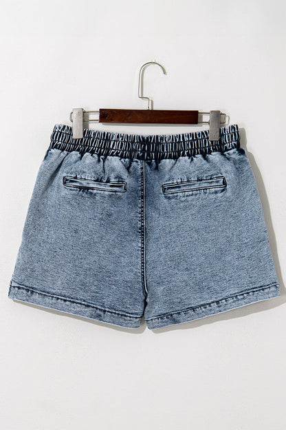 Hazel Blues® |  Drawstring High Waist Pocketed Denim Shorts