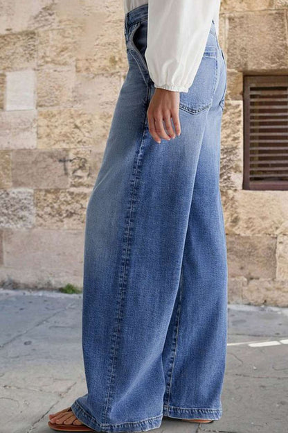 Hazel Blues® |  Pocketed Embroidered Straight Leg Jeans