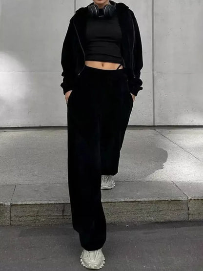 Hazel Blues® |  Zip Up Hoodie and Pocketed Pants Set