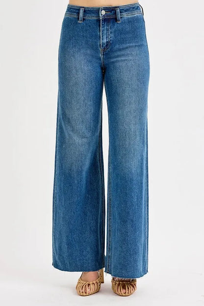 Hazel Blues® |  RISEN High-Waisted Wide Leg Jeans
