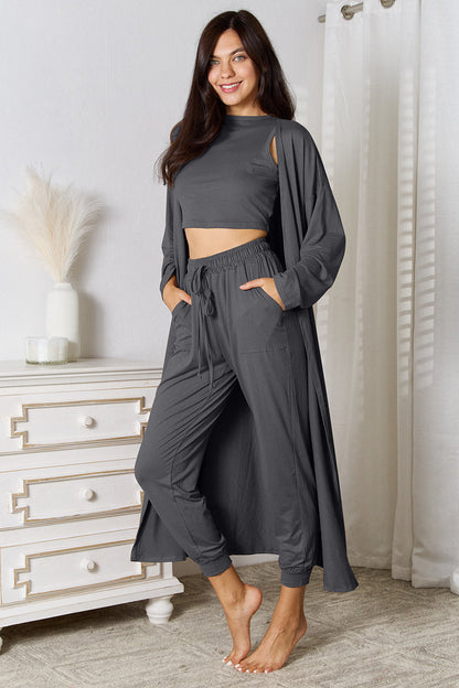 Hazel Blues® |  Tank, Pants, and Cardigan Set with Pockets