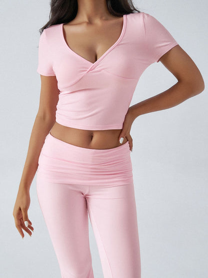 Hazel Blues® |  Devine Short Sleeve Top and Bootcut Legging Set