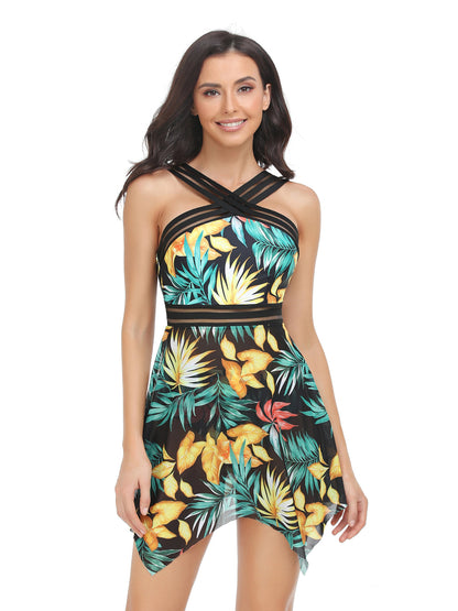 Hazel Blues® |  Cutout Printed Two-Piece Swim Set