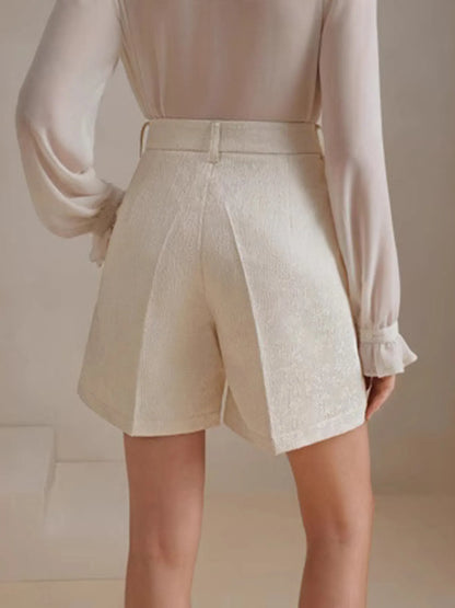 Hazel Blues® |  High-Waist Textured Shorts