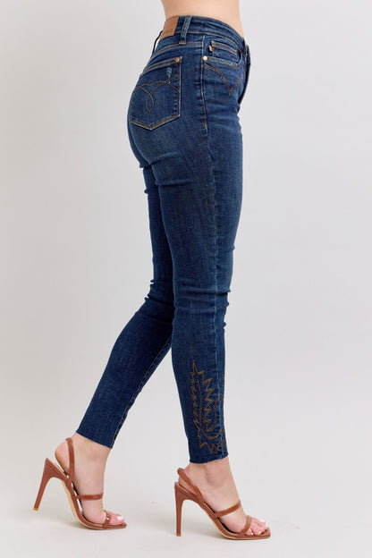 Hazel Blues® | Judy Blue Embroidered High Rise Skinny Jeans