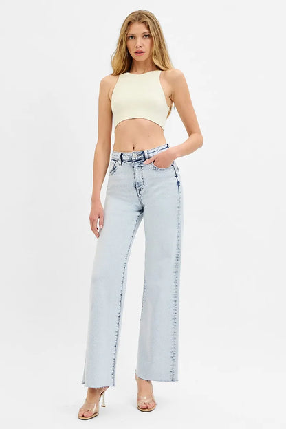 Hazel Blues® | RISEN High Rise Wide Leg Jeans