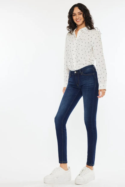 Hazel Blues® |  Kancan Mid Rise Super Skinny Jeans