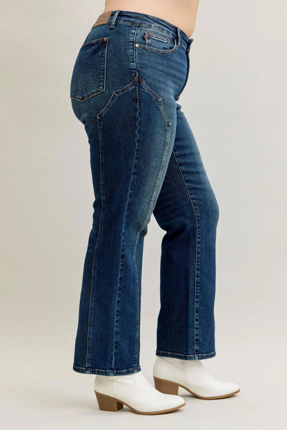 Hazel Blues® | Judy Blue Seam Detail Straight Leg Jeans