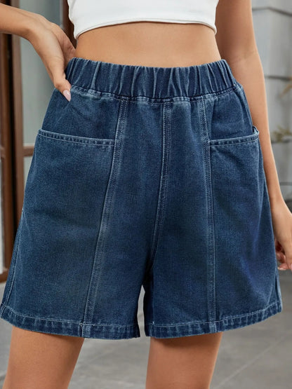 Hazel Blues® |  Elastic Waist Denim Shorts