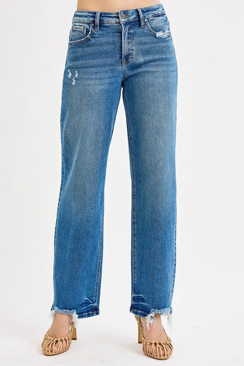 Hazel Blues® | RISEN Mid Rise Baggy Jeans