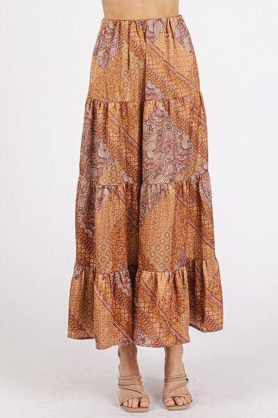 Hazel Blues® |  Mittoshop Paisley Patchwork Print Satin Maxi Skirt