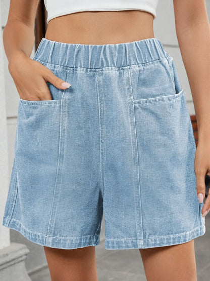 Hazel Blues® |  Elastic Waist Denim Shorts