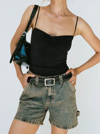 Hazel Blues® |  Washed High Rise Denim Shorts