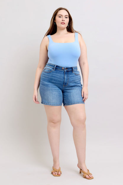 Hazel Blues® | Judy Blue 2 Button Denim Shorts with Pockets