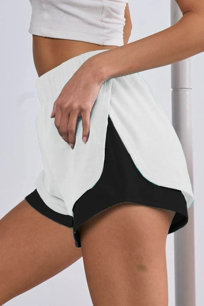 Hazel Blues® |  BiBi French Terry Knit Color Block with Sid Slit Shorts