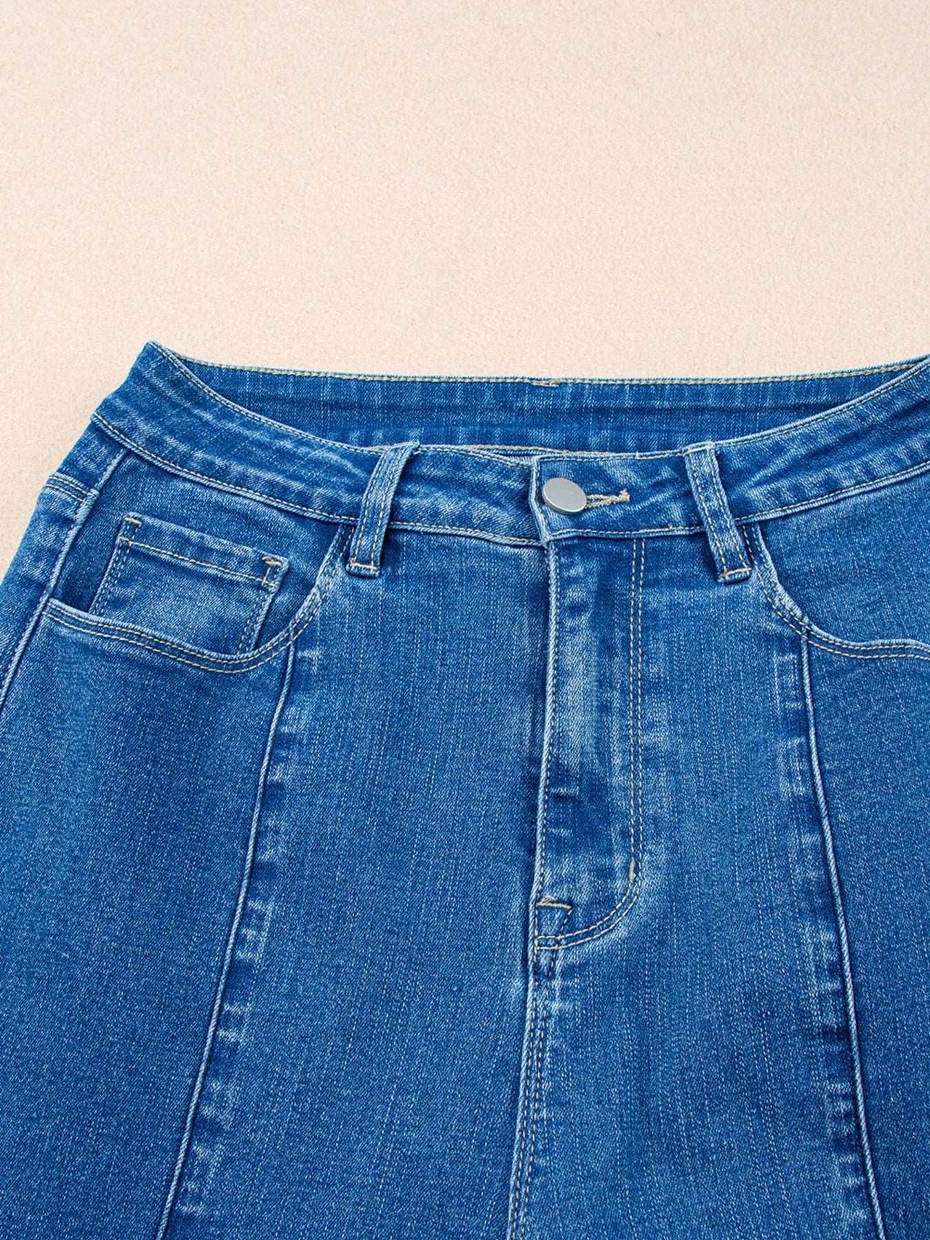 Hazel Blues® |  Seam Detail Flared Bottom Ankle Length Jeans