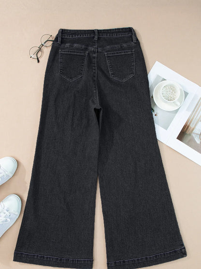 Hazel Blues® |  Seam Detail Flared Bottom Ankle Length Jeans