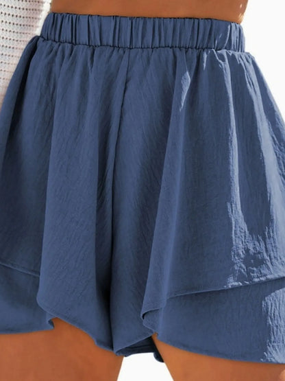 Hazel Blues® |  High-Waisted Elastic Waistband Layered Shorts