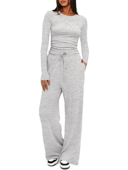 Hazel Blues® |  Round Neck Long Sleeve Top and Pants Set