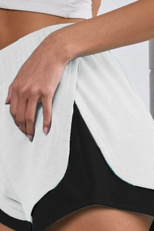 Hazel Blues® |  BiBi French Terry Knit Color Block with Sid Slit Shorts