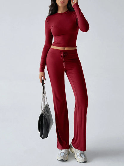Hazel Blues® |  Round Neck Long Sleeve Top and Pants Set