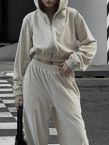 Hazel Blues® |  Zip Up Hoodie and Pocketed Pants Set