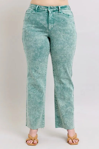 Hazel Blues® | Judy Blue High Waist Garment Dyed Raw Hem Dad Jean